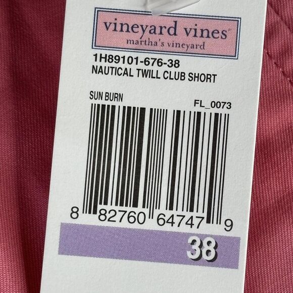 Vineyard Vines Shorts Mens 38 Nautical Twill Club Sun Burn Pink Chino Golf Prep - Picture 3 of 13